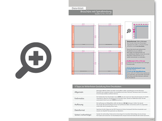 Product Bild brosch__re_mit_metall-spiralbindung__endformat_quadrat_21_0_cm_x_21_0_cm__240-seitig